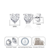 Mother and Daughter Quote Heart Earrings Created with Zircondia® Crystals