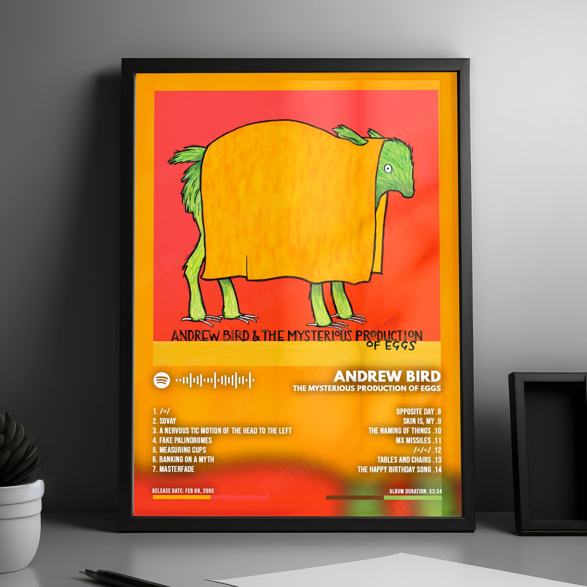 Andrew Bird "The Mysterious Production of Eggs" Album Cover Poster - with Complete Tracklist