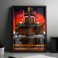 Bad Bunny "El Último Tour del Mundo" Album Cover Poster - with Complete Tracklist