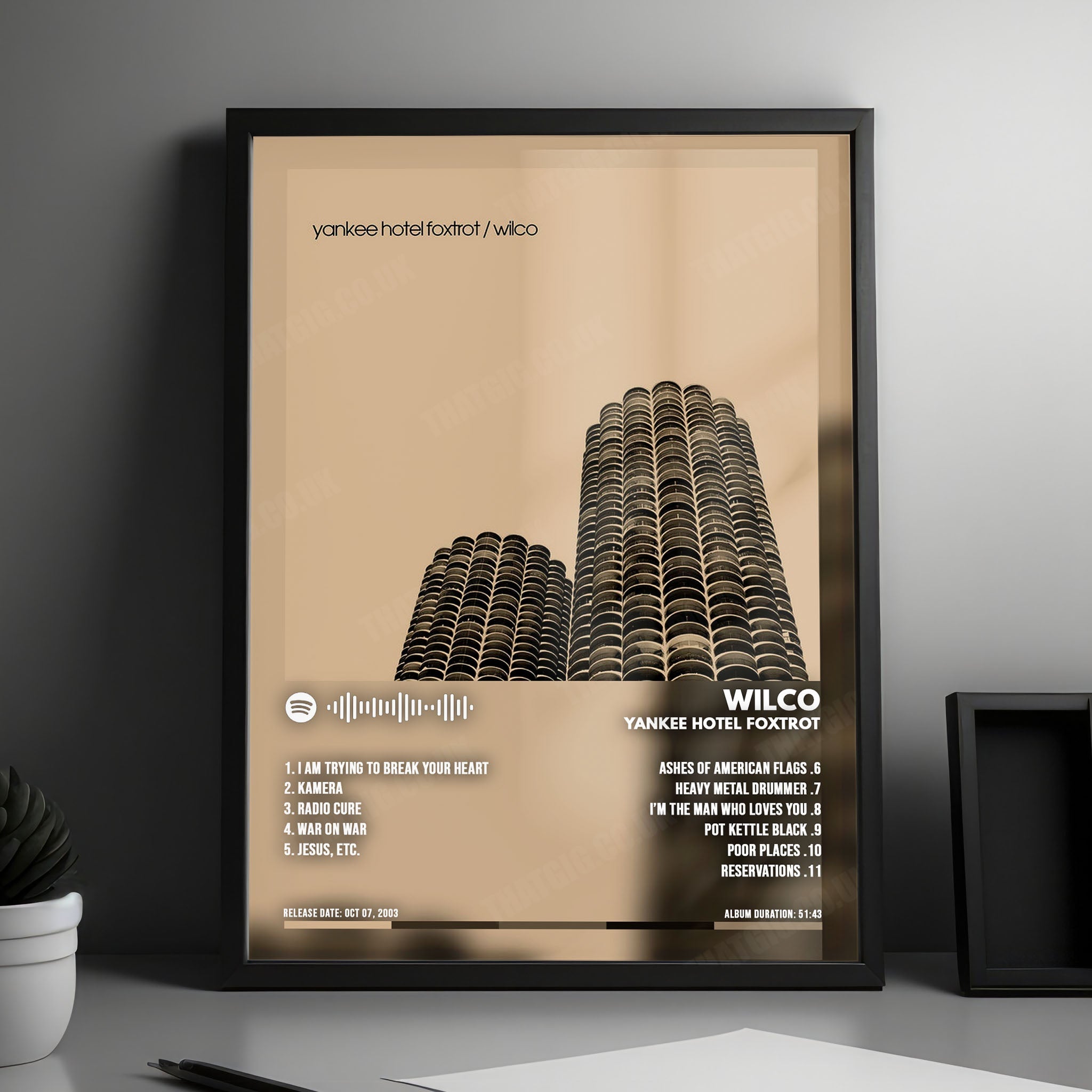 Wilco "Yankee Hotel Foxtrot  " Album Cover Poster - with Complete Tracklist
