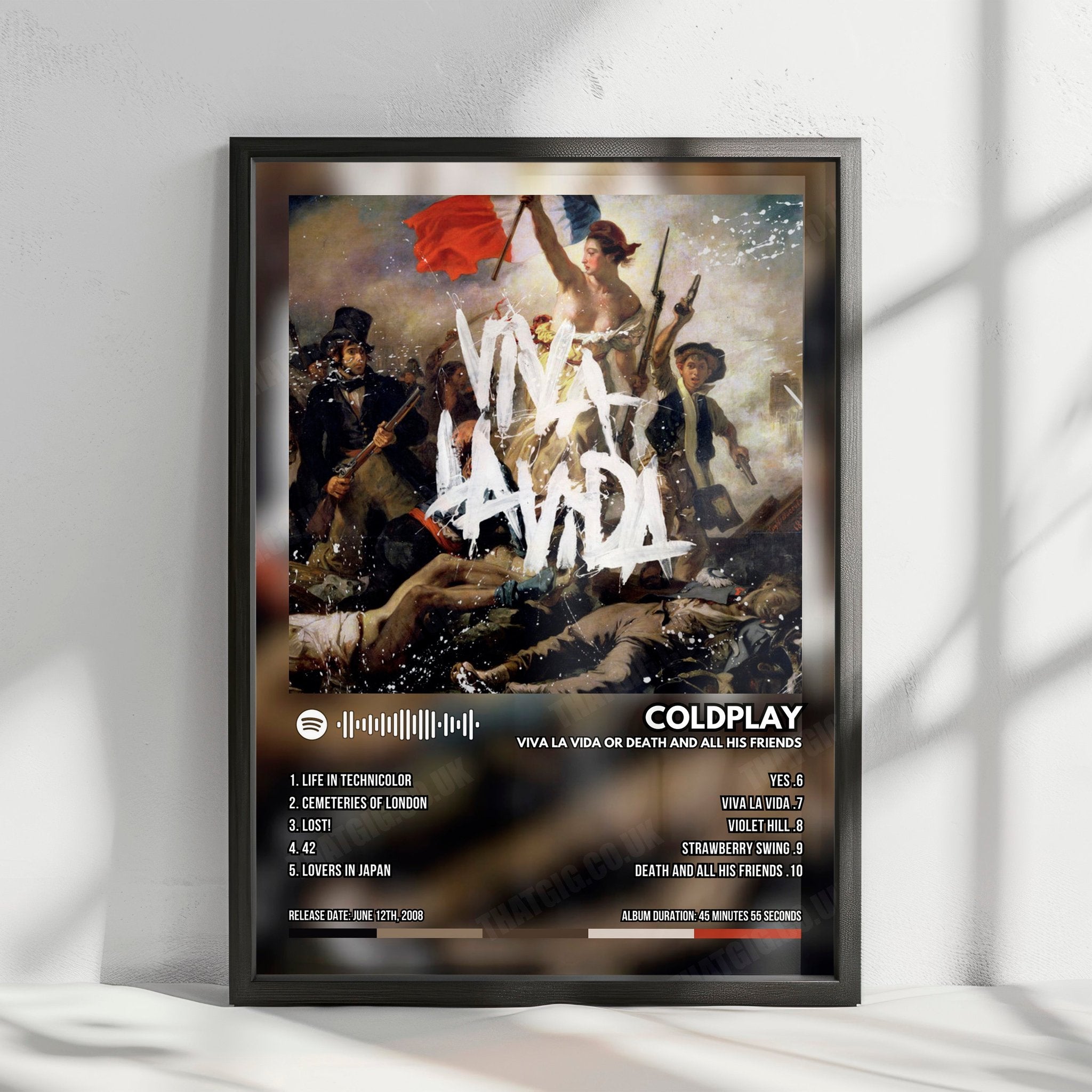 Coldplay "Viva La Vida Or Death And All His Friends" Album Cover Poster - with Complete Tracklist