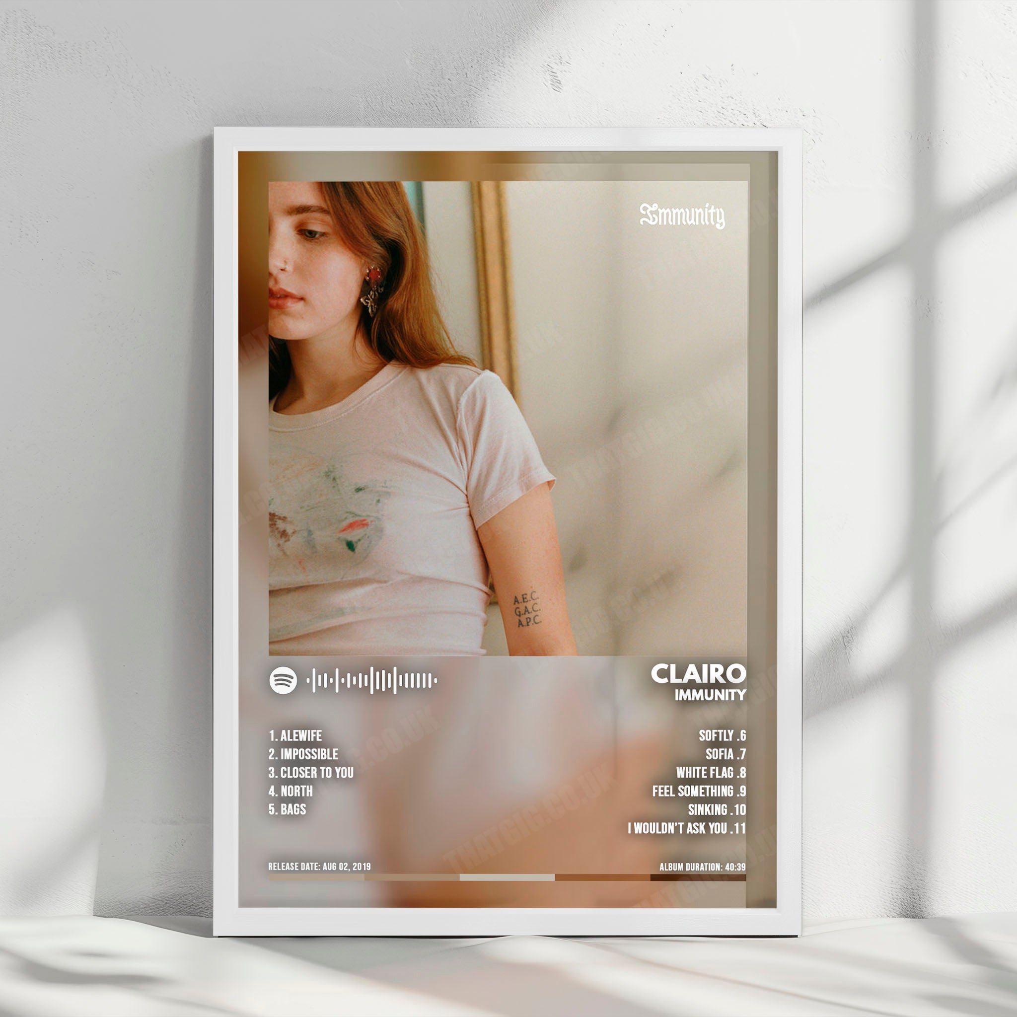 Clairo "Immunity" Album Cover Poster - with Complete Tracklist