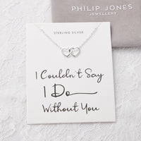 Sterling Silver I Couldn't Say I Do Without You Wedding Heart Link Necklace