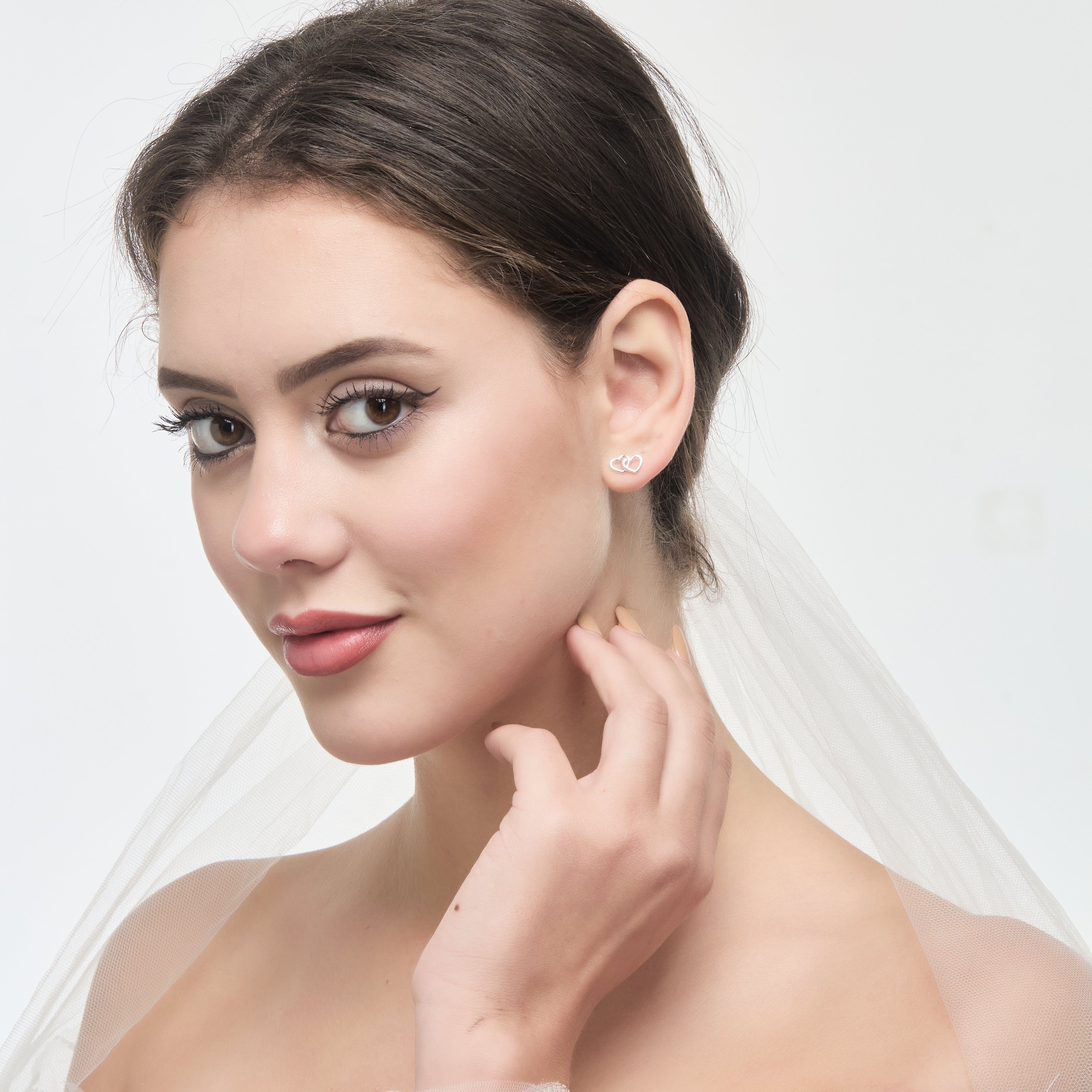 Sterling Silver I Couldn't Say I Do Without You Wedding Heart Link Earrings