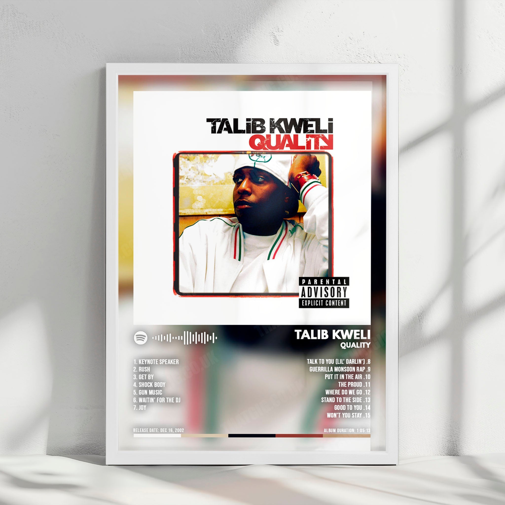 Talib Kweli "Quality" Album Cover Poster - with Complete Tracklist