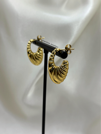 Gold ‘Ruby’ Ripple Hoops
