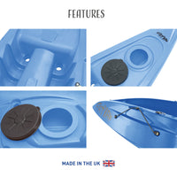 Kaafu Solo Fishing Kayak | Plastic Neutral | Blue | Complete Package