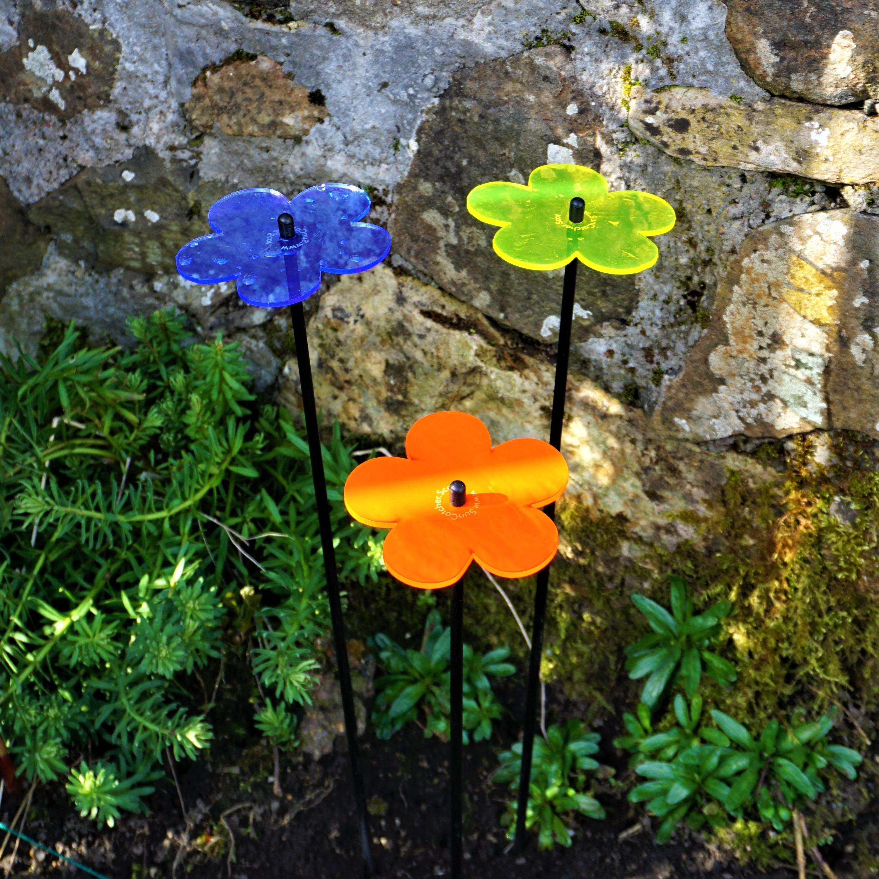 Garden Décor Ornaments Set of 3 'Blossoms'