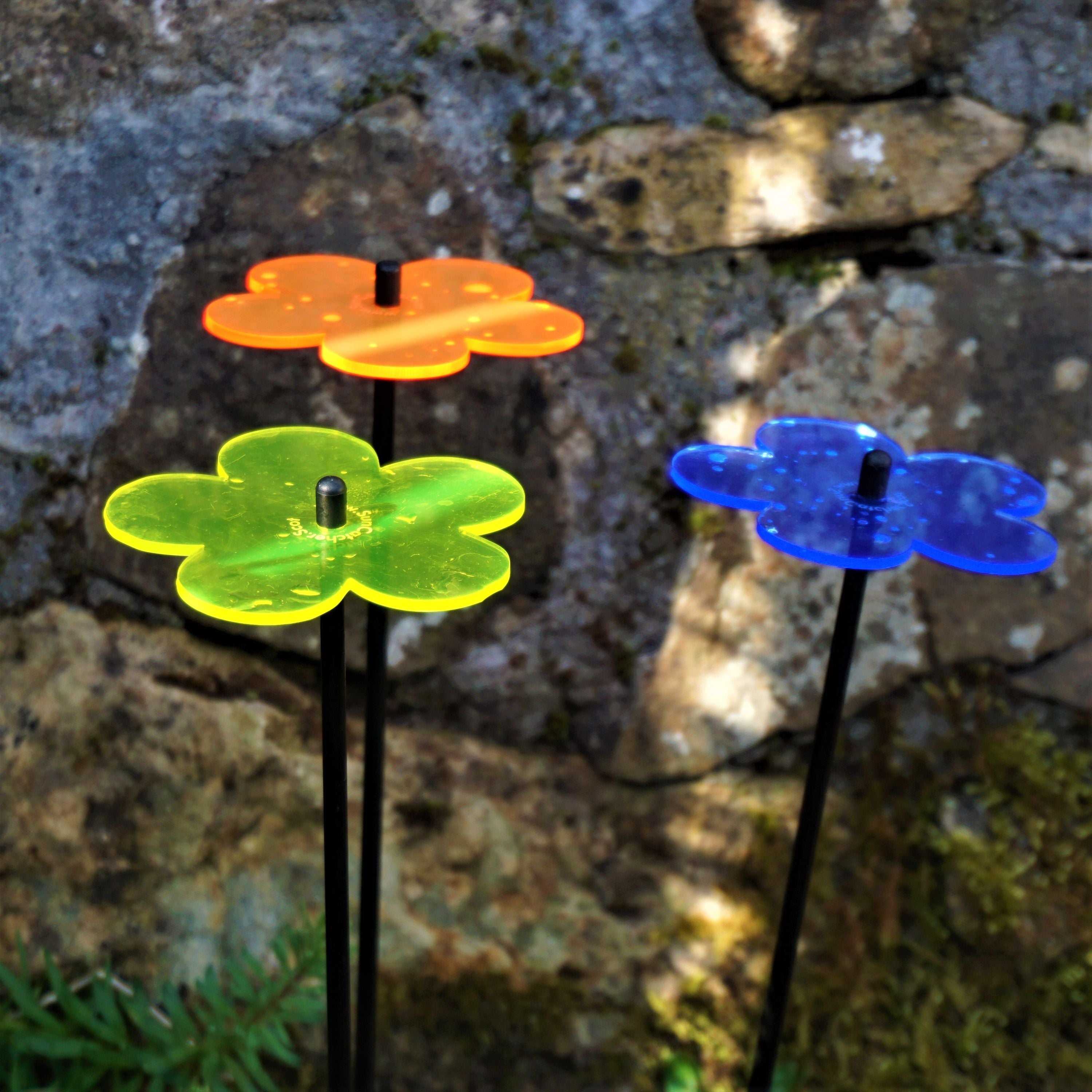Garden Décor Ornaments Set of 3 'Blossoms'