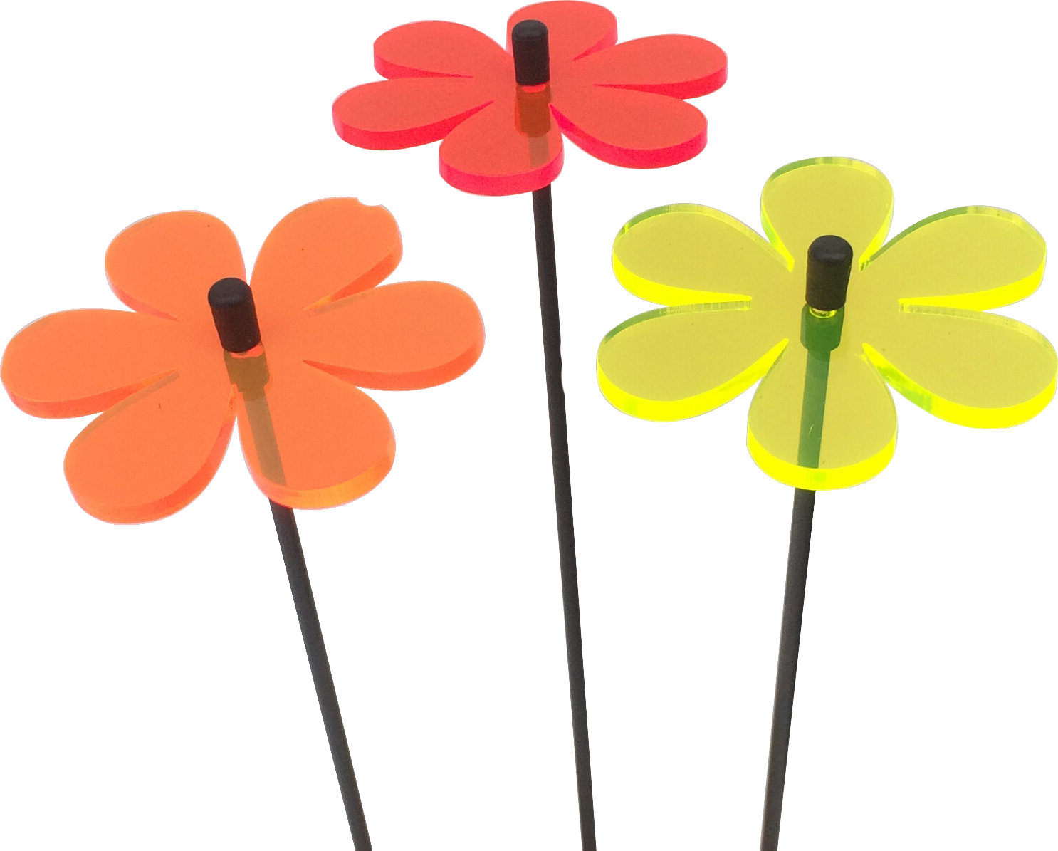 Garden Décor Ornament Set of 3 SunCatcher Daisy Colourful Flower