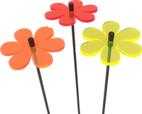 Garden Décor Ornament Set of 3 SunCatcher Daisy Colourful Flower