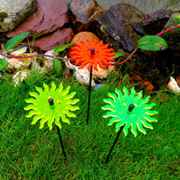 Small Garden Décor Ornaments Set of 3 'Smiling Sun'