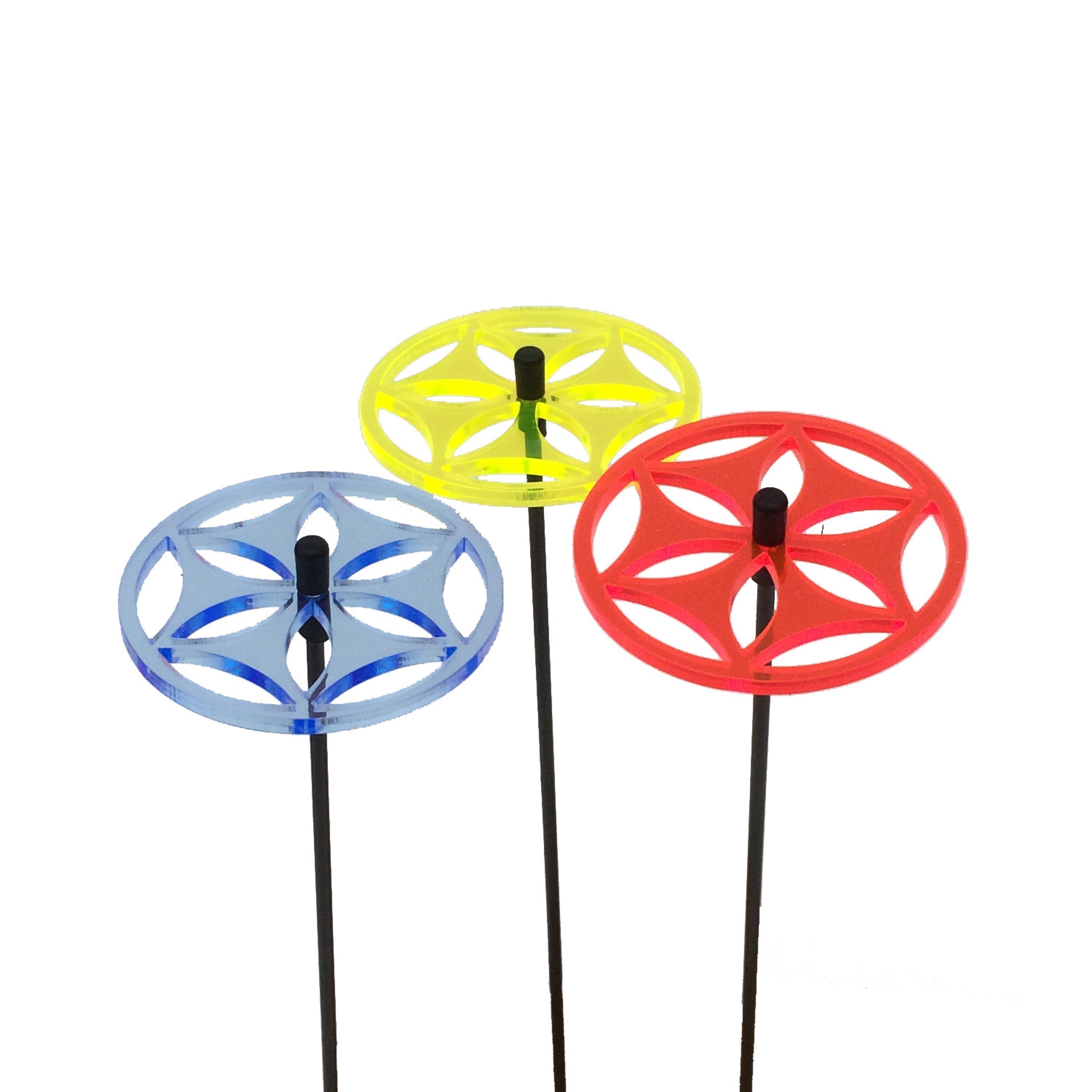 Small Garden Décor Ornaments Set of 3 'Sun Discs'