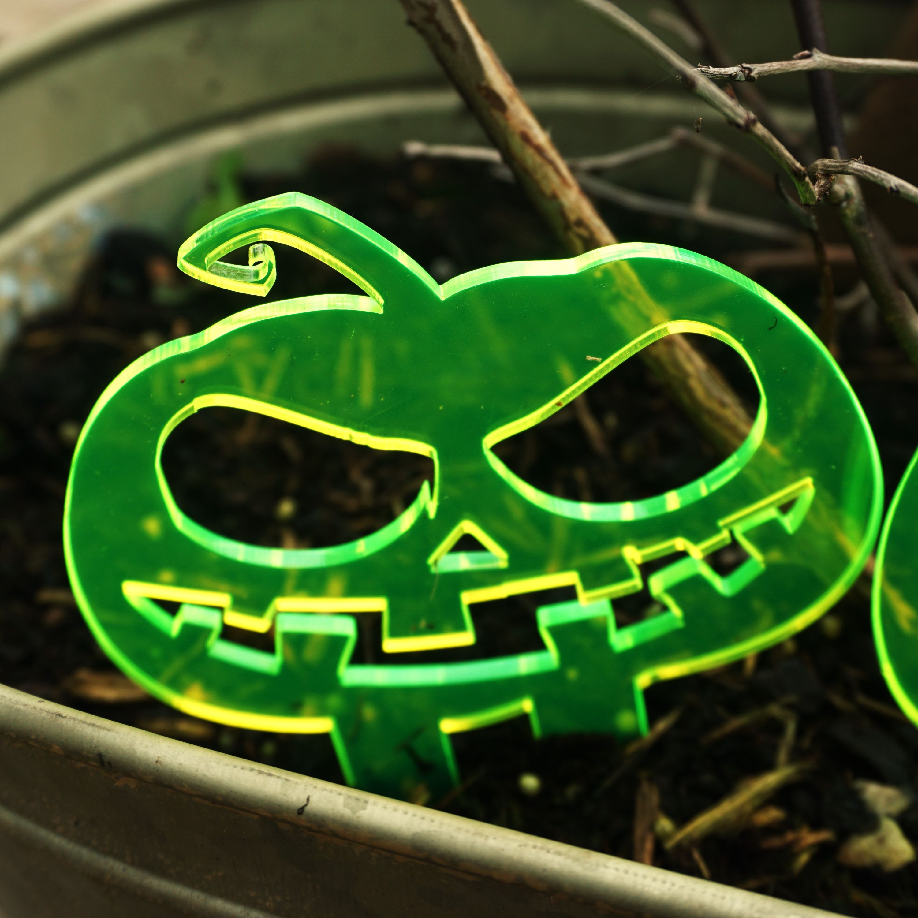 Garden Décor Ornament Stakes Set of 3 'Halloween Pumpkins'