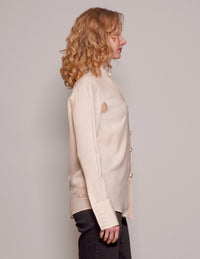 Vintage Neck Tie Blouse in Cream