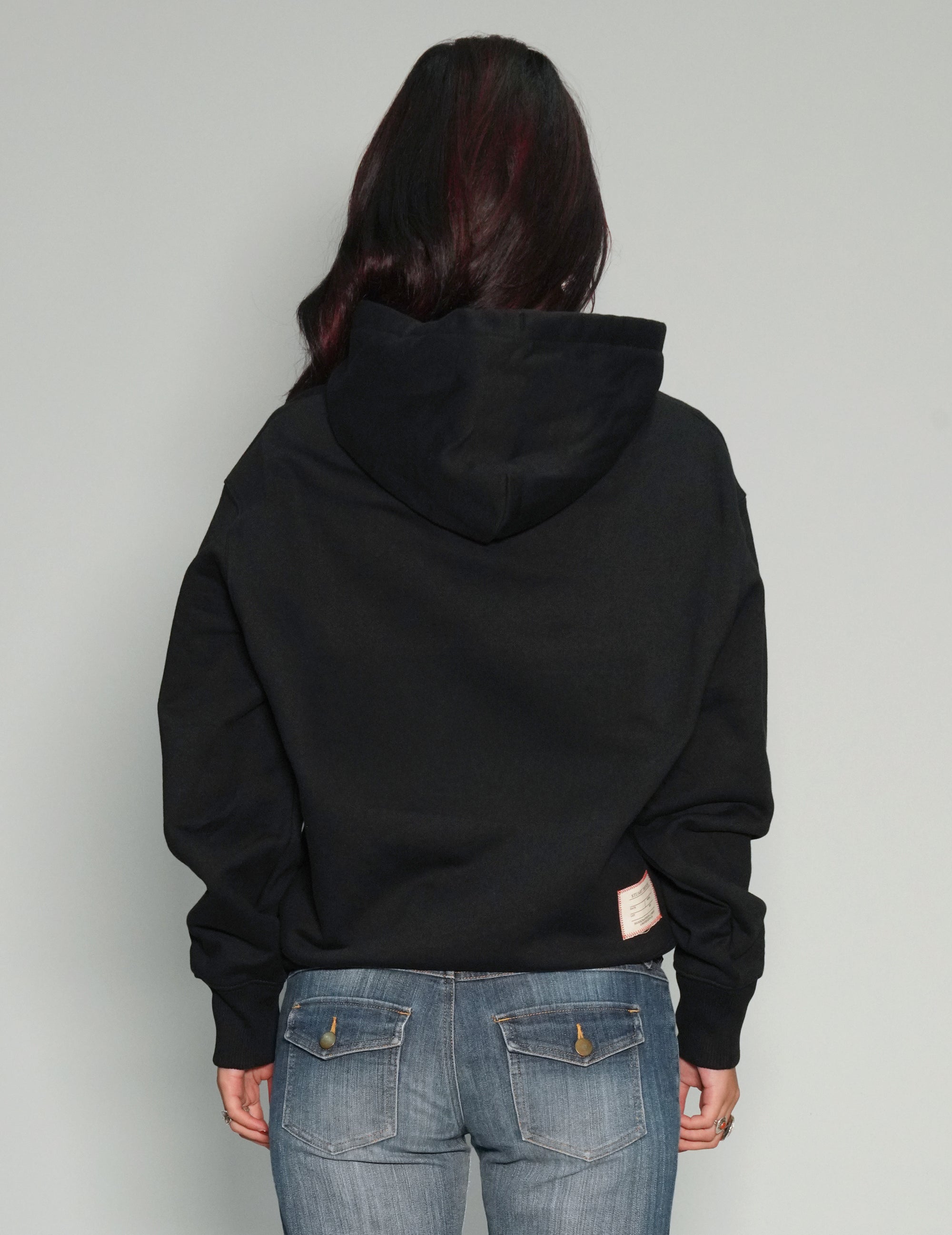 ST Hoodie in Black with Silver Lined Logo