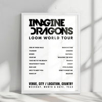 Imagine Dragons Setlist Poster - Talking Stick Resort Amphitheatre, Phoenix - October 6th, 2024