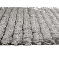 Carved Glamour Silver Grey Shaggy Rug