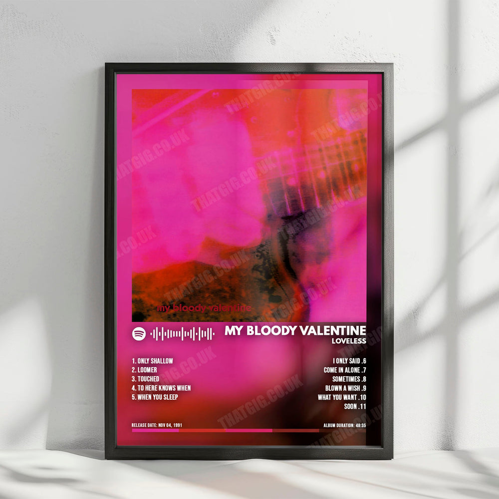 My Bloody Valentine "Loveless" Album Cover Poster - with Complete Tracklist