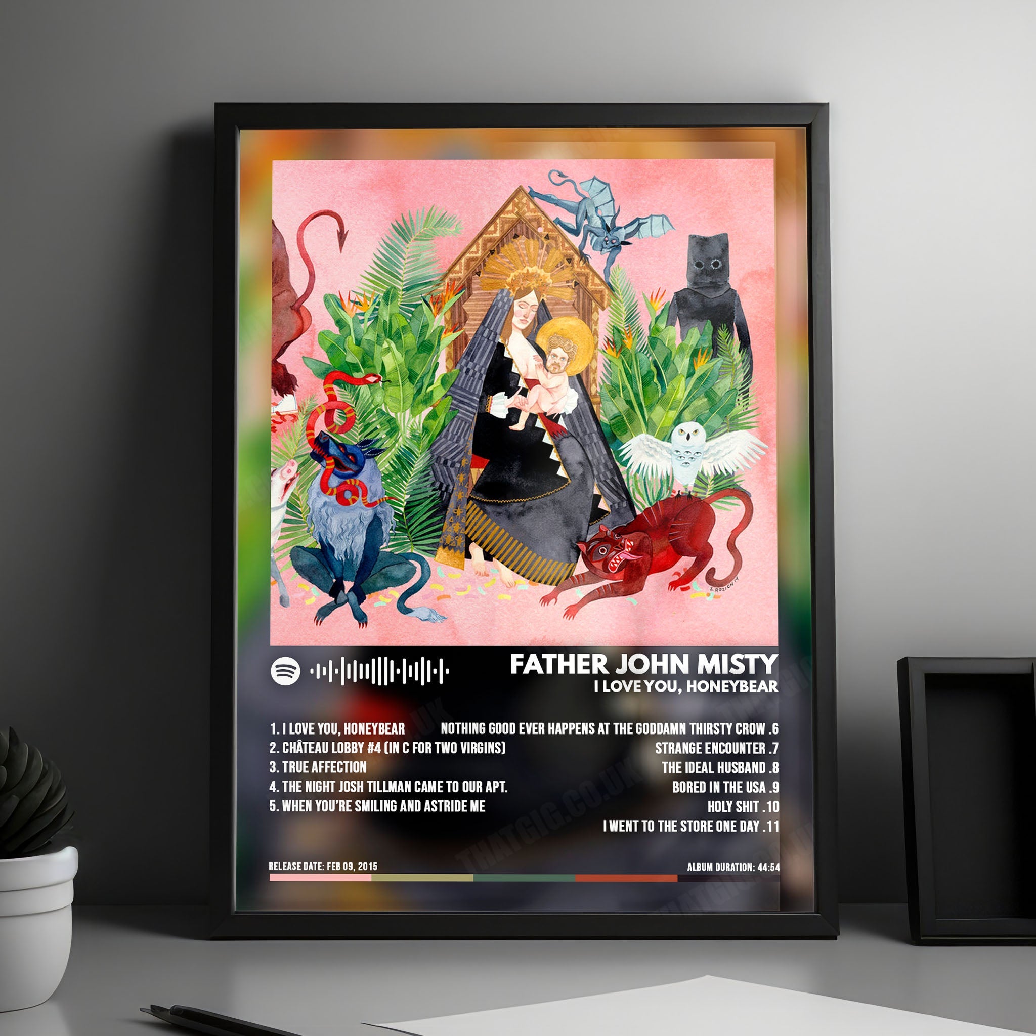 Father John Misty "I Love You, Honeybear" Album Cover Poster - with Complete Tracklist