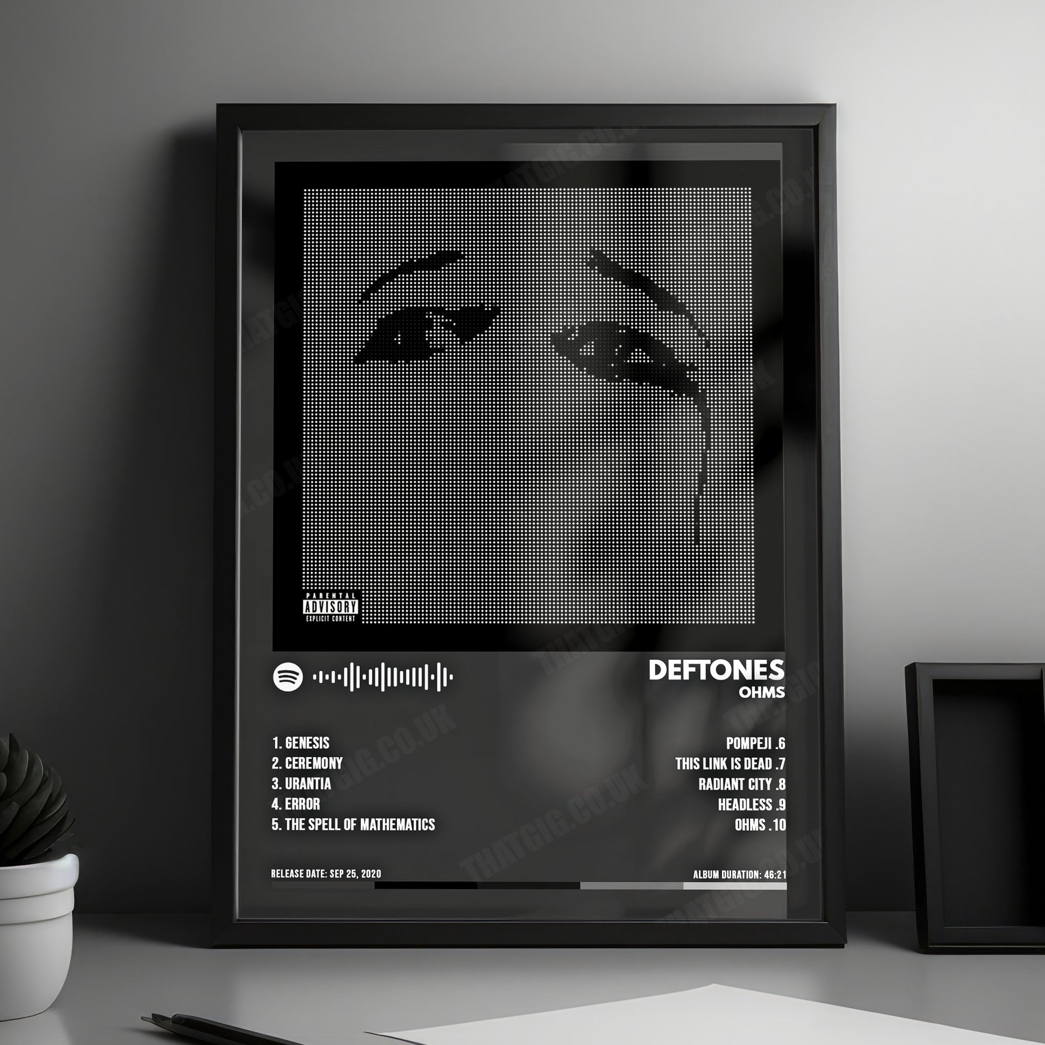 Deftones "Ohms  " Album Cover Poster - with Complete Tracklist
