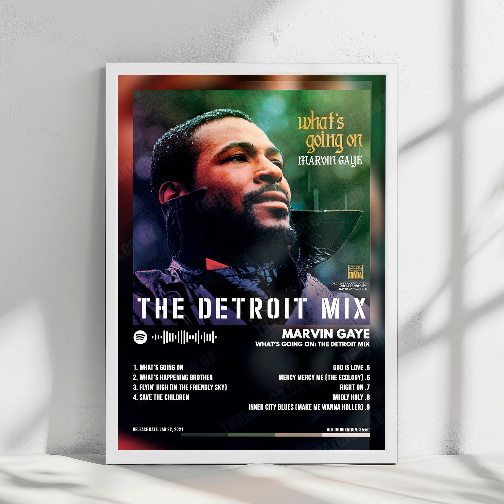 Marvin Gaye "What's Going On  " Album Cover Poster - with Complete Tracklist