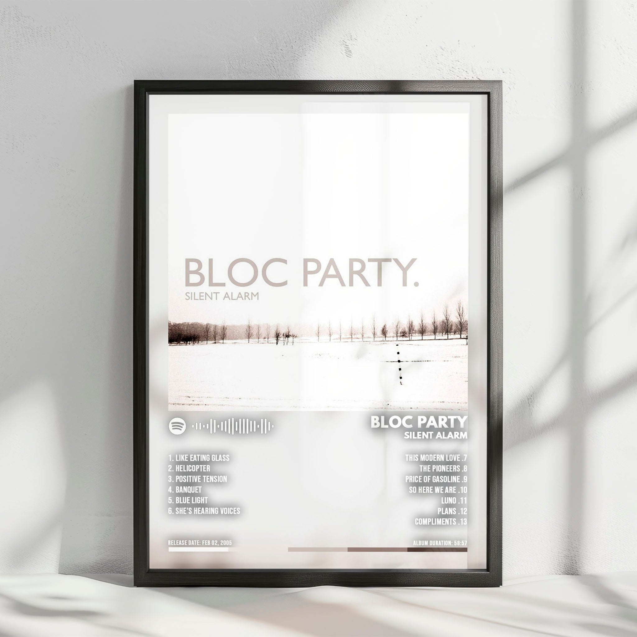 Bloc Party "Silent Alarm" Album Cover Poster - with Complete Tracklist