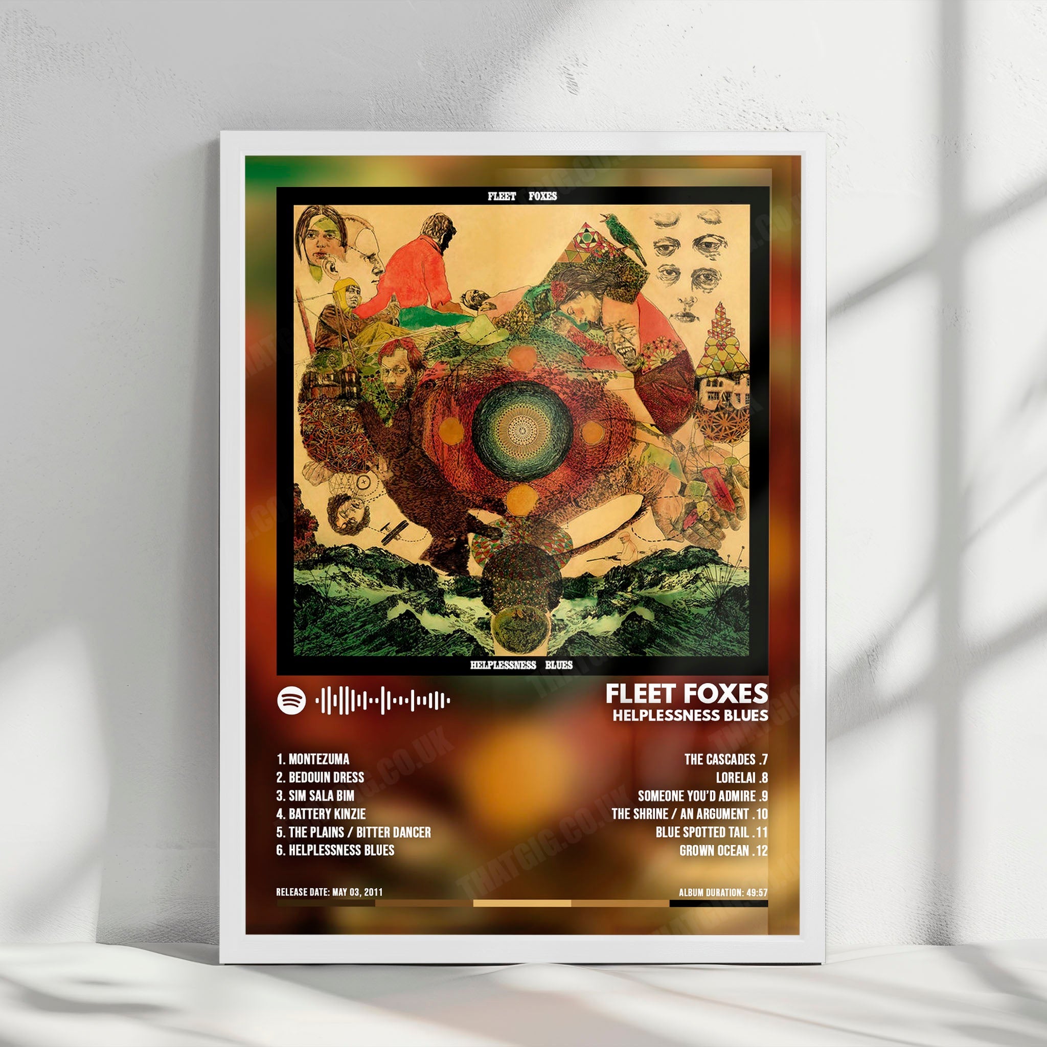 Fleet Foxes "Helplessness Blues" Album Cover Poster - with Complete Tracklist