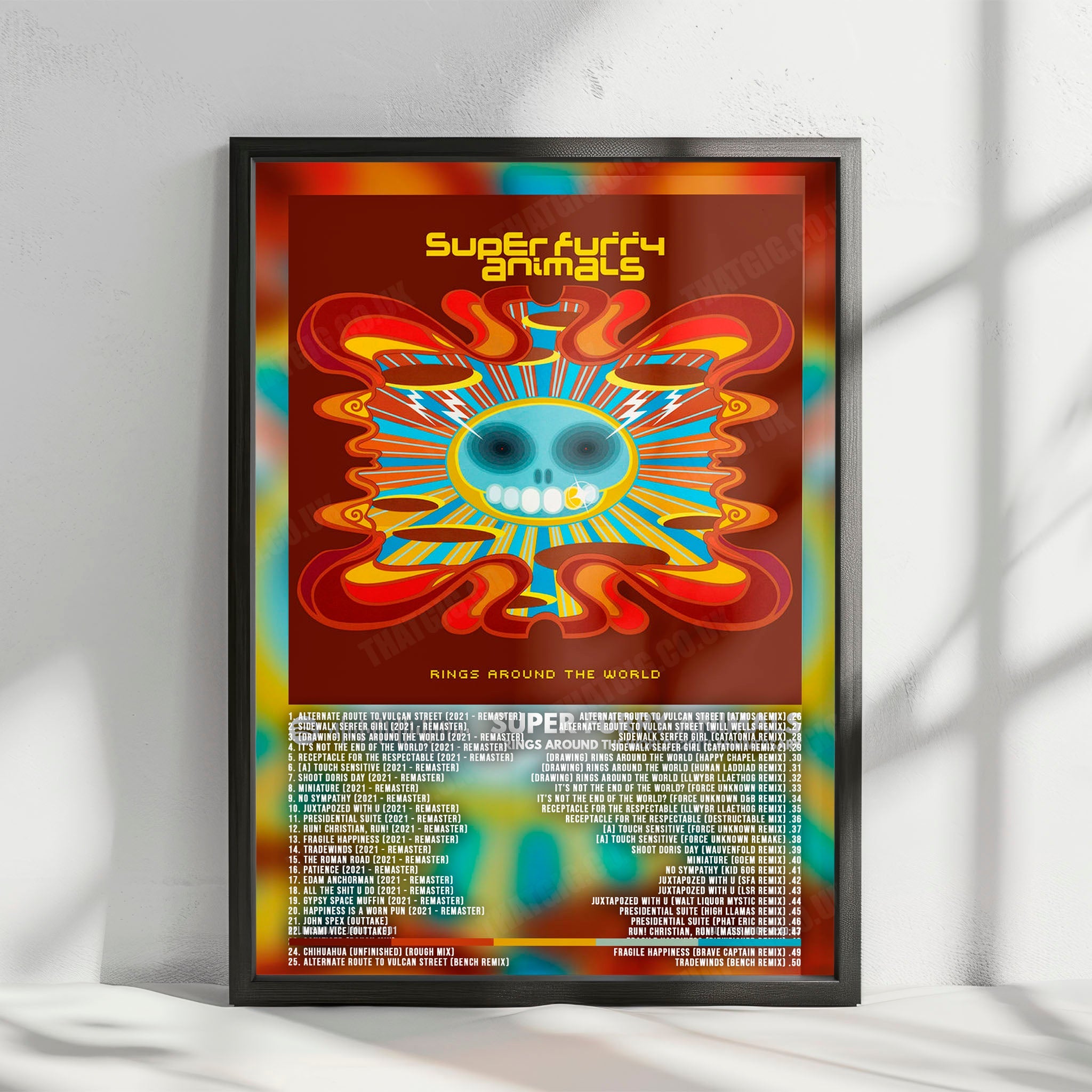 Super Furry Animals "Rings Around the World" Album Cover Poster - with Complete Tracklist