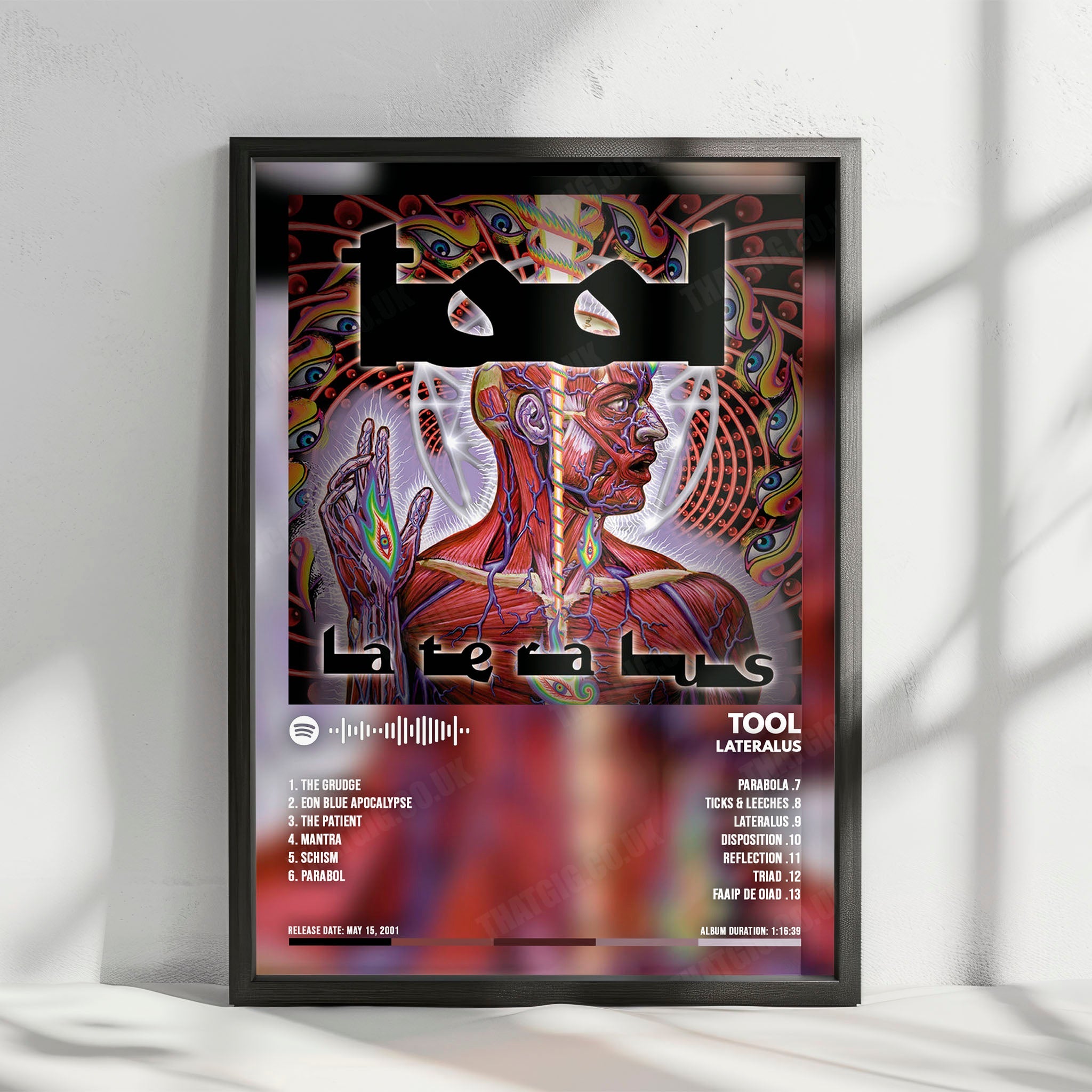 Tool "Lateralus" Album Cover Poster - with Complete Tracklist