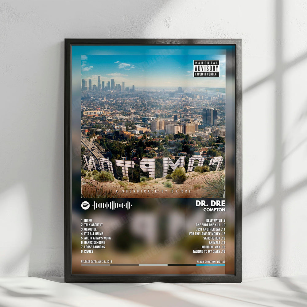 Dr. Dre "Compton" Album Cover Poster - with Complete Tracklist