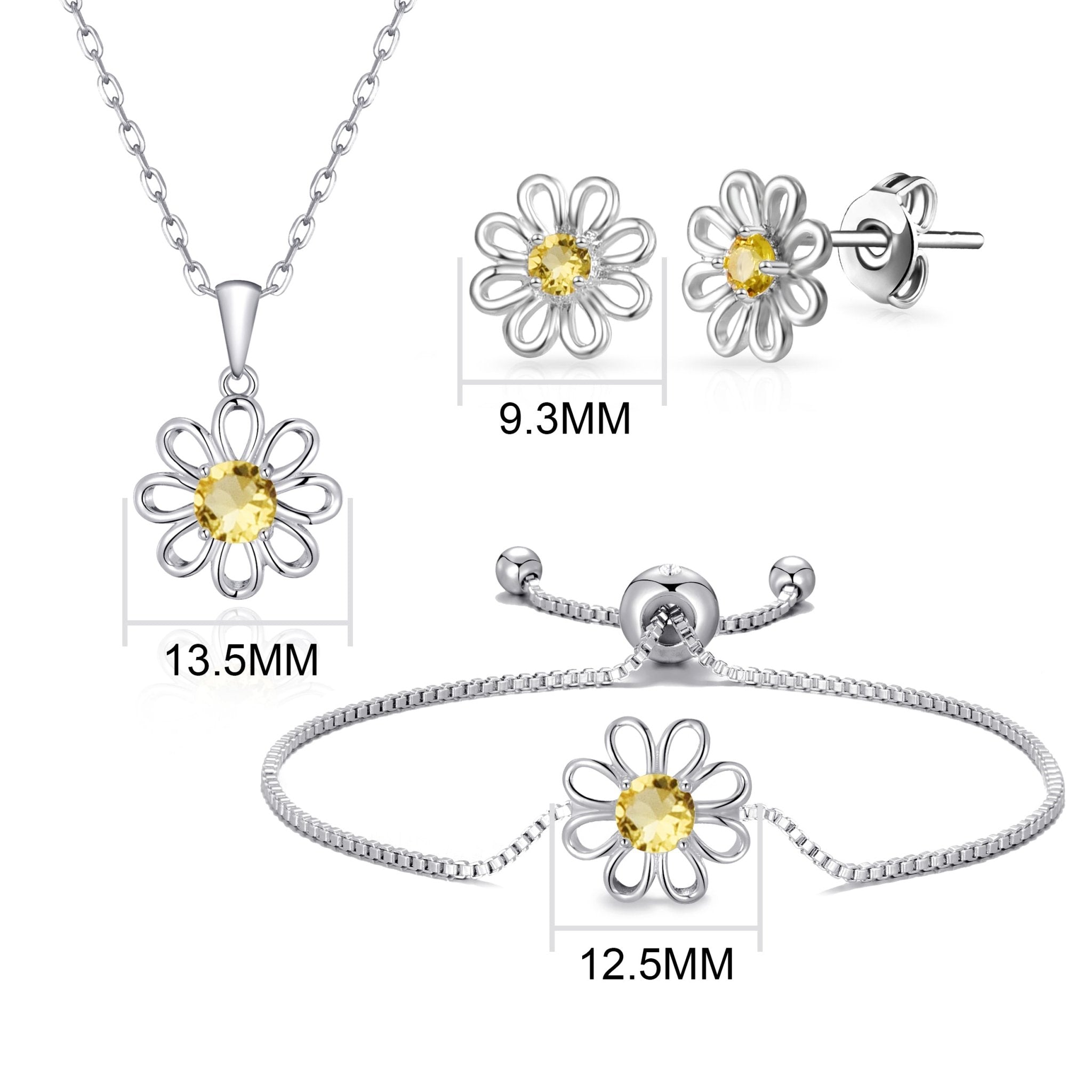 3pc Daisy Bracelet Set Created with Zircondia® Crystals
