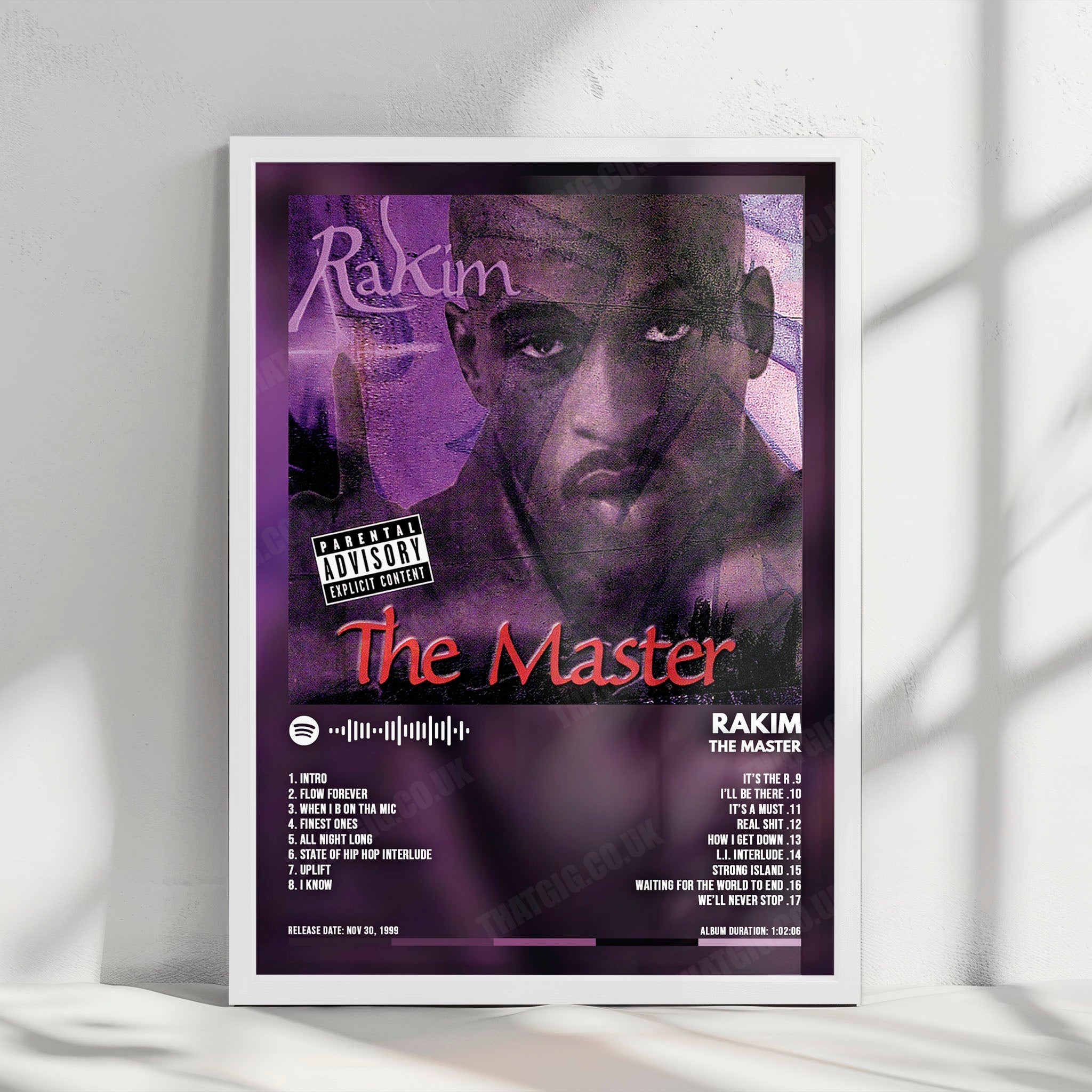 Rakim "The Master" Album Cover Poster - with Complete Tracklist