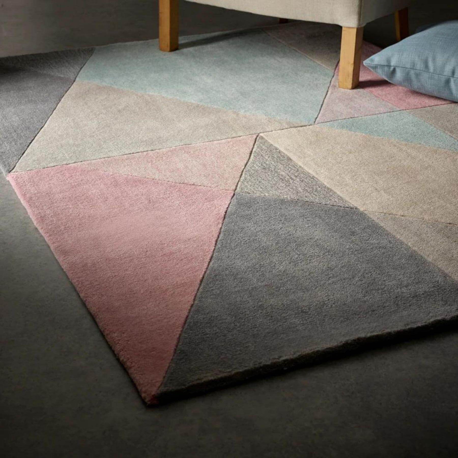 Trio Multi Pastel Geometric Rug for Modern Interiors