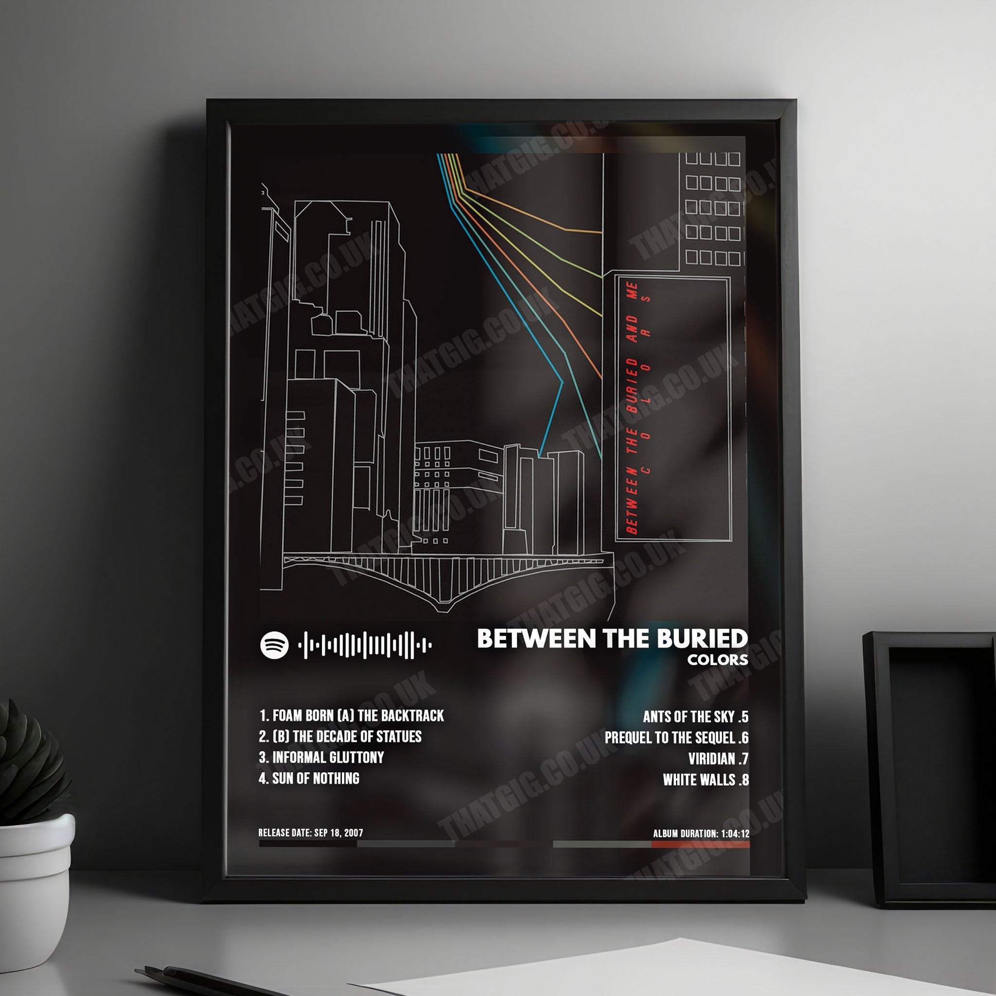 Between the Buried and Me "Colors" Album Cover Poster - with Complete Tracklist