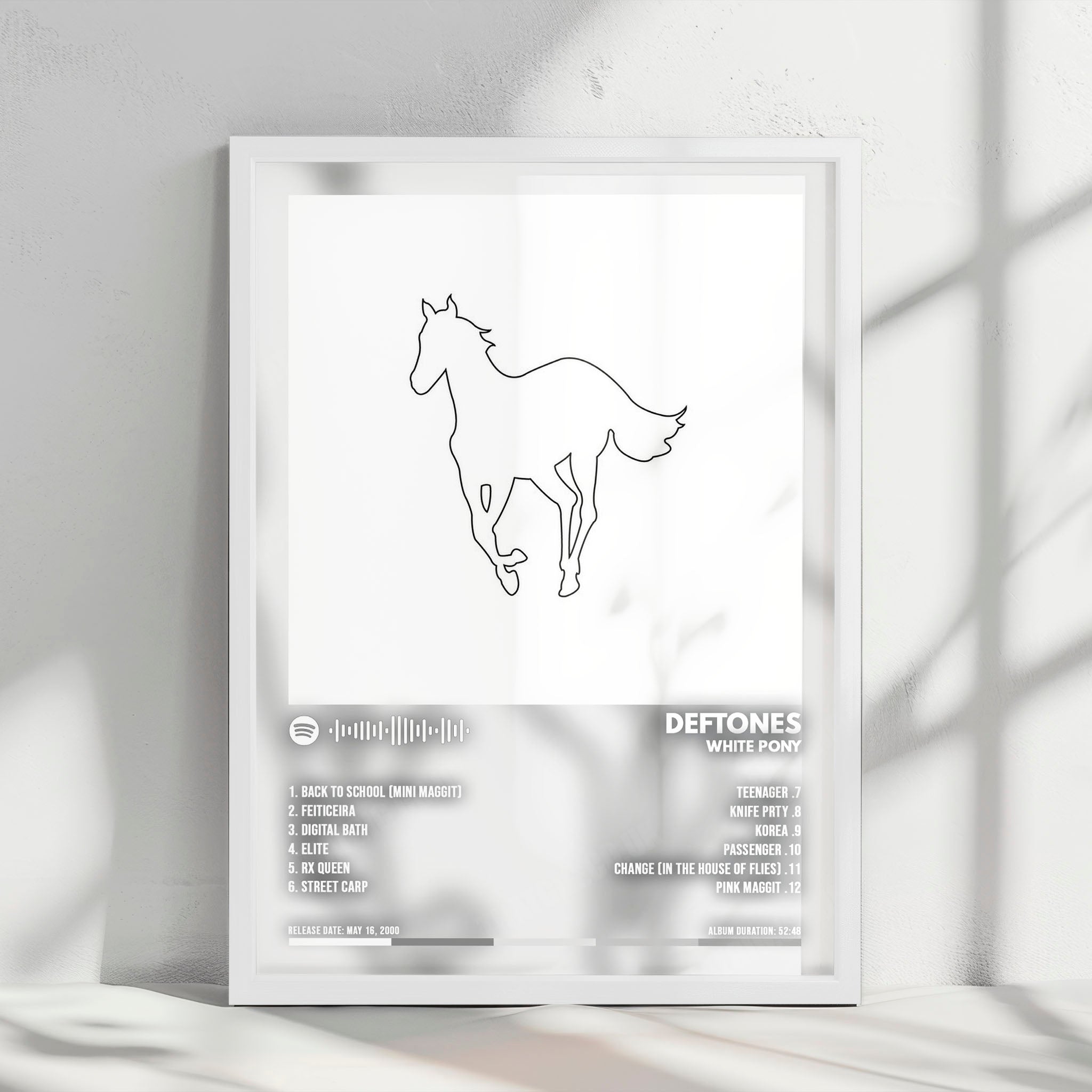 Deftones "White Pony  " Album Cover Poster - with Complete Tracklist