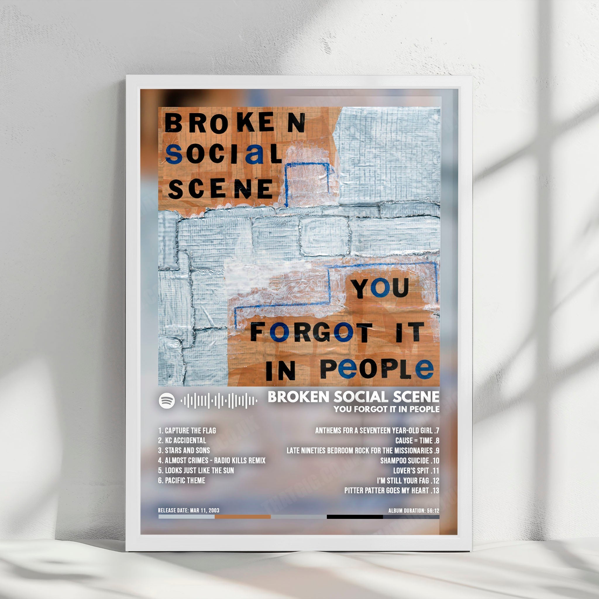 Broken Social Scene "You Forgot It in People" Album Cover Poster - with Complete Tracklist