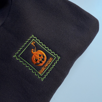 Spooky Pumpkin Cropped Sweatshirt - Halloween - Relaxed Fit