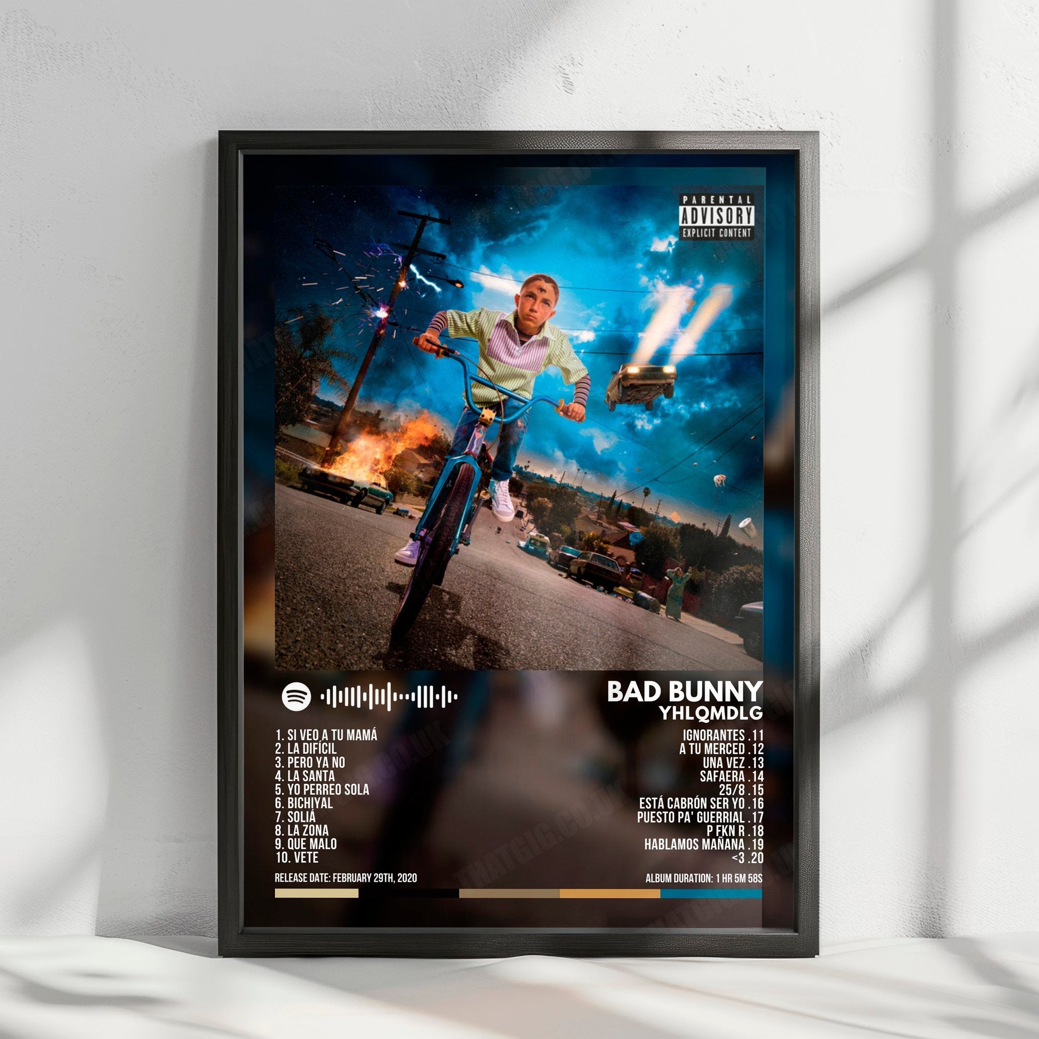 Bad Bunny "YHLQMDLG" Album Cover Poster - with Complete Tracklist