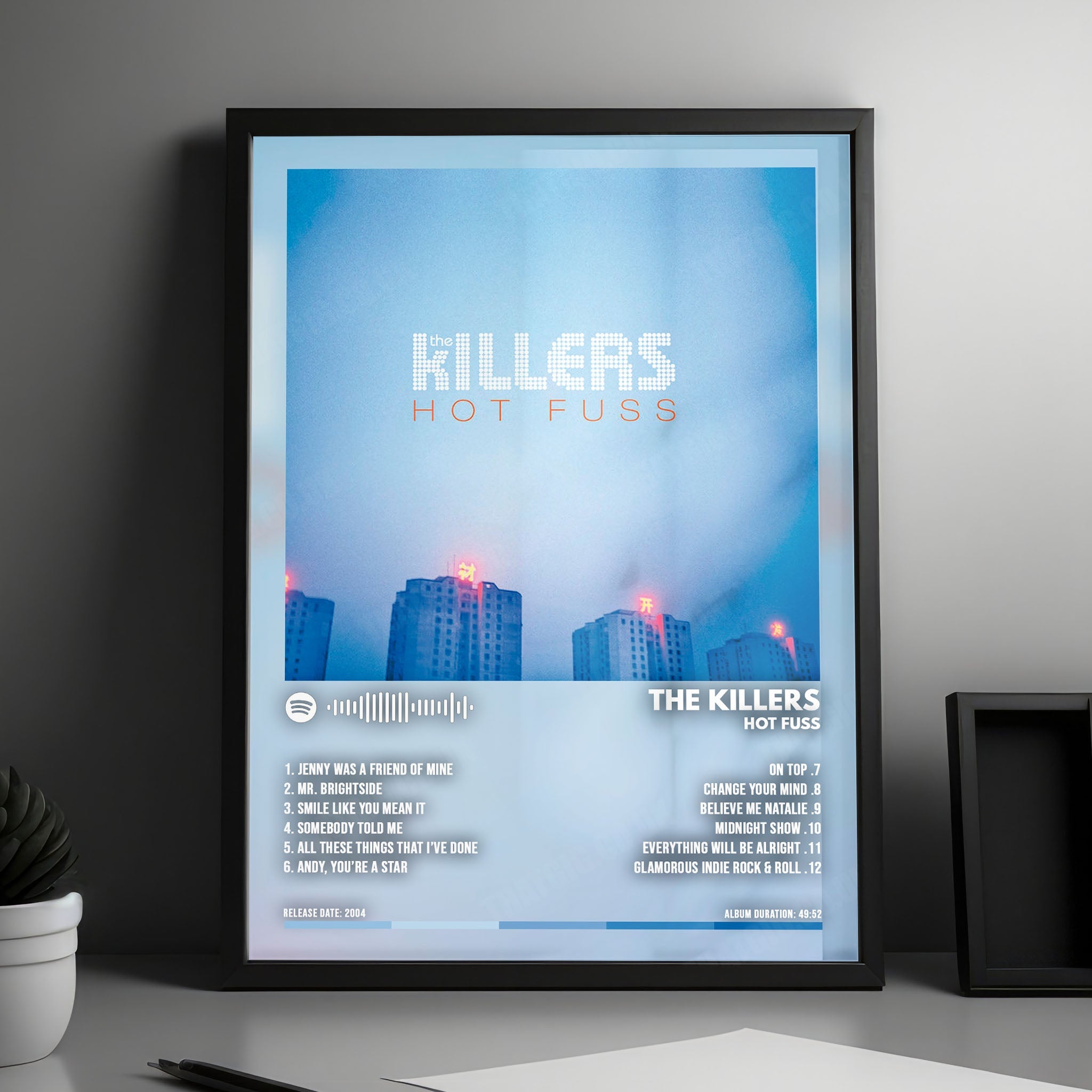The Killers "Hot Fuss" Album Cover Poster - with Complete Tracklist