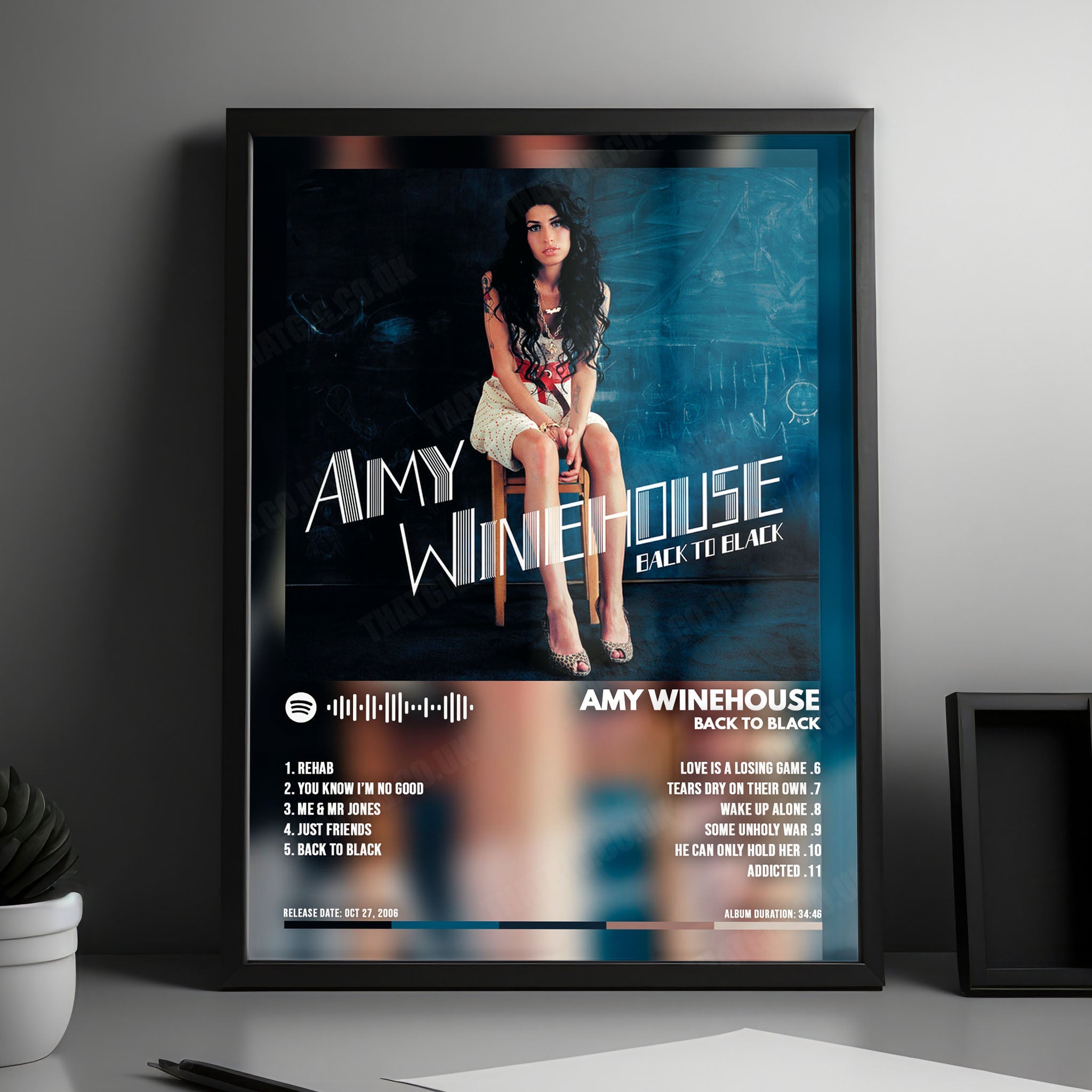 Amy Winehouse "Back to Black  " Album Cover Poster - with Complete Tracklist