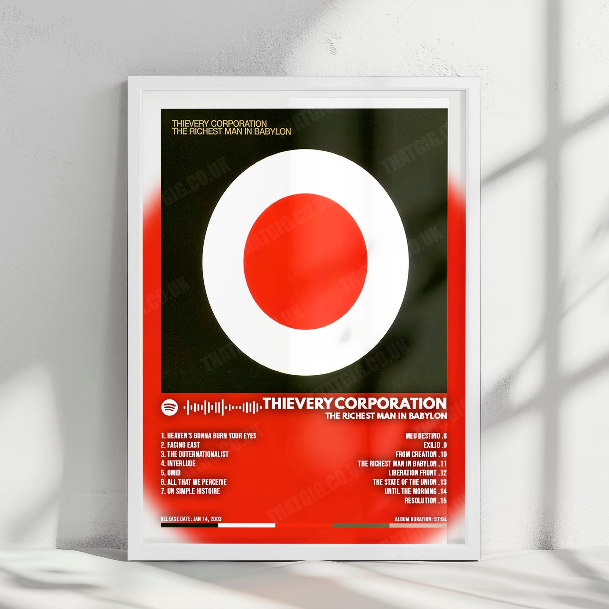 Thievery Corporation "The Richest Man in Babylon" Album Cover Poster - with Complete Tracklist