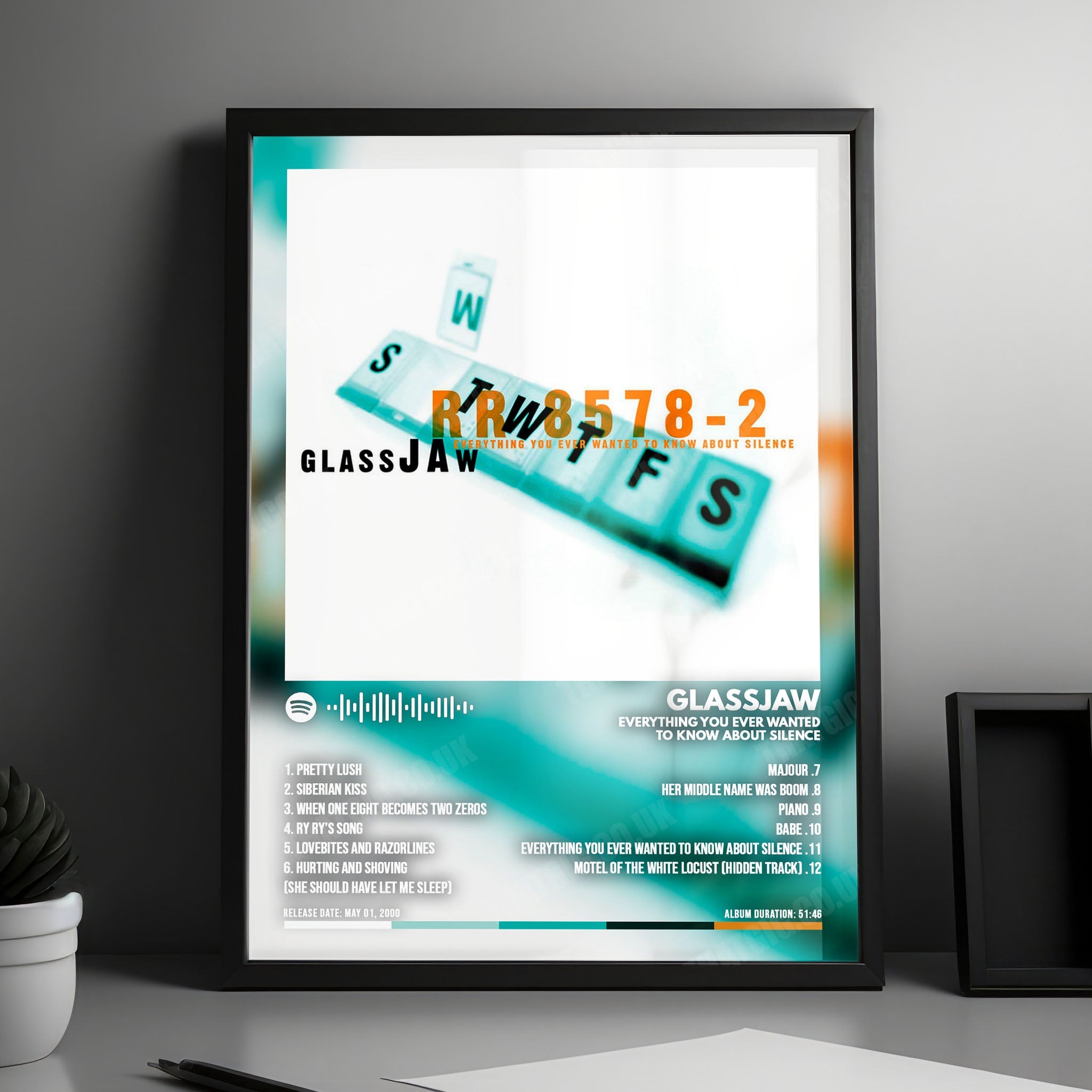 Glassjaw "Everything You Ever Wanted To Know About Silence" Album Cover Poster - with Complete Tracklist