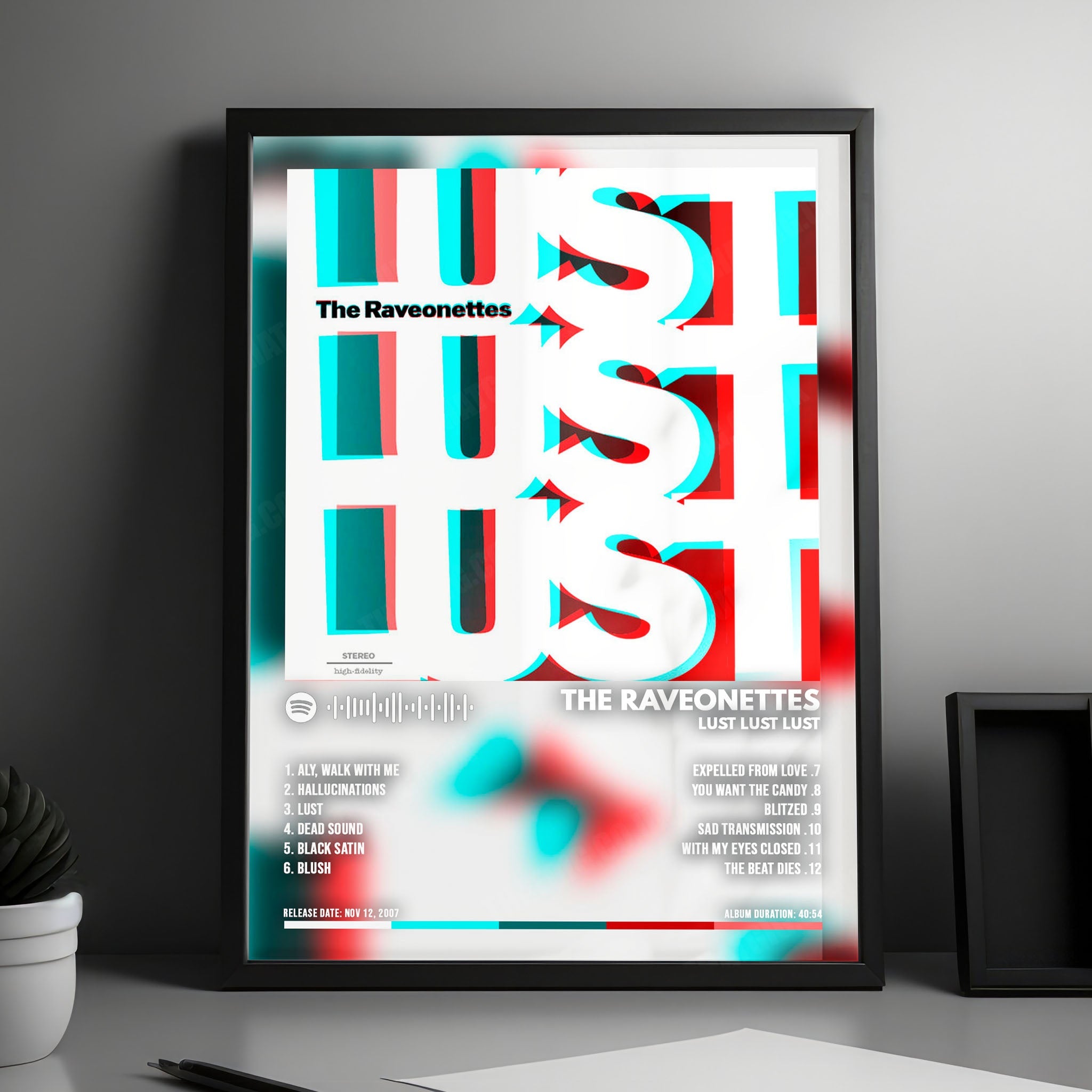 The Raveonettes "Lust Lust Lust" Album Cover Poster - with Complete Tracklist
