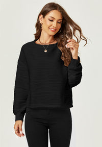 Textured Pattern Top In Black
