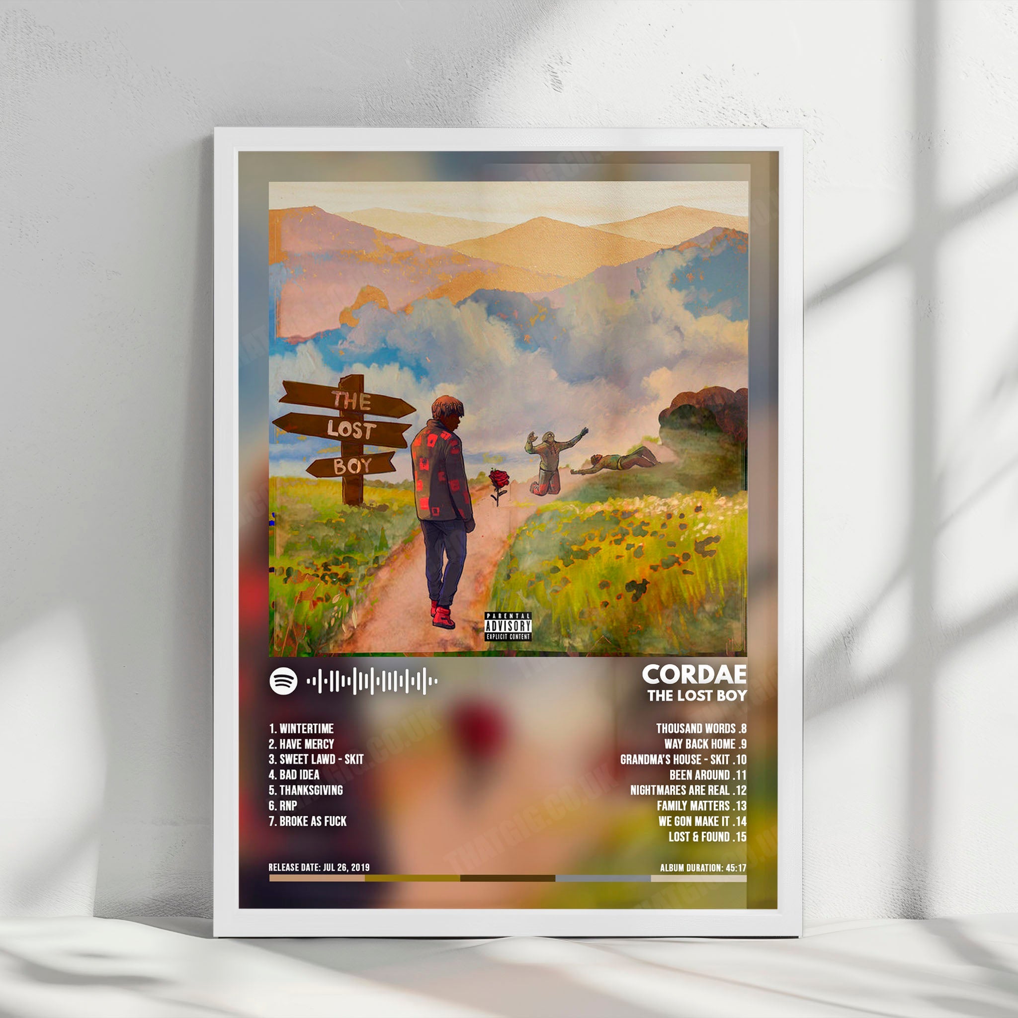 Cordae "The Lost Boy" Album Cover Poster - with Complete Tracklist