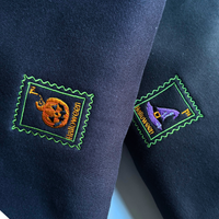 Spooky Pumpkin Cropped Sweatshirt - Halloween - Relaxed Fit