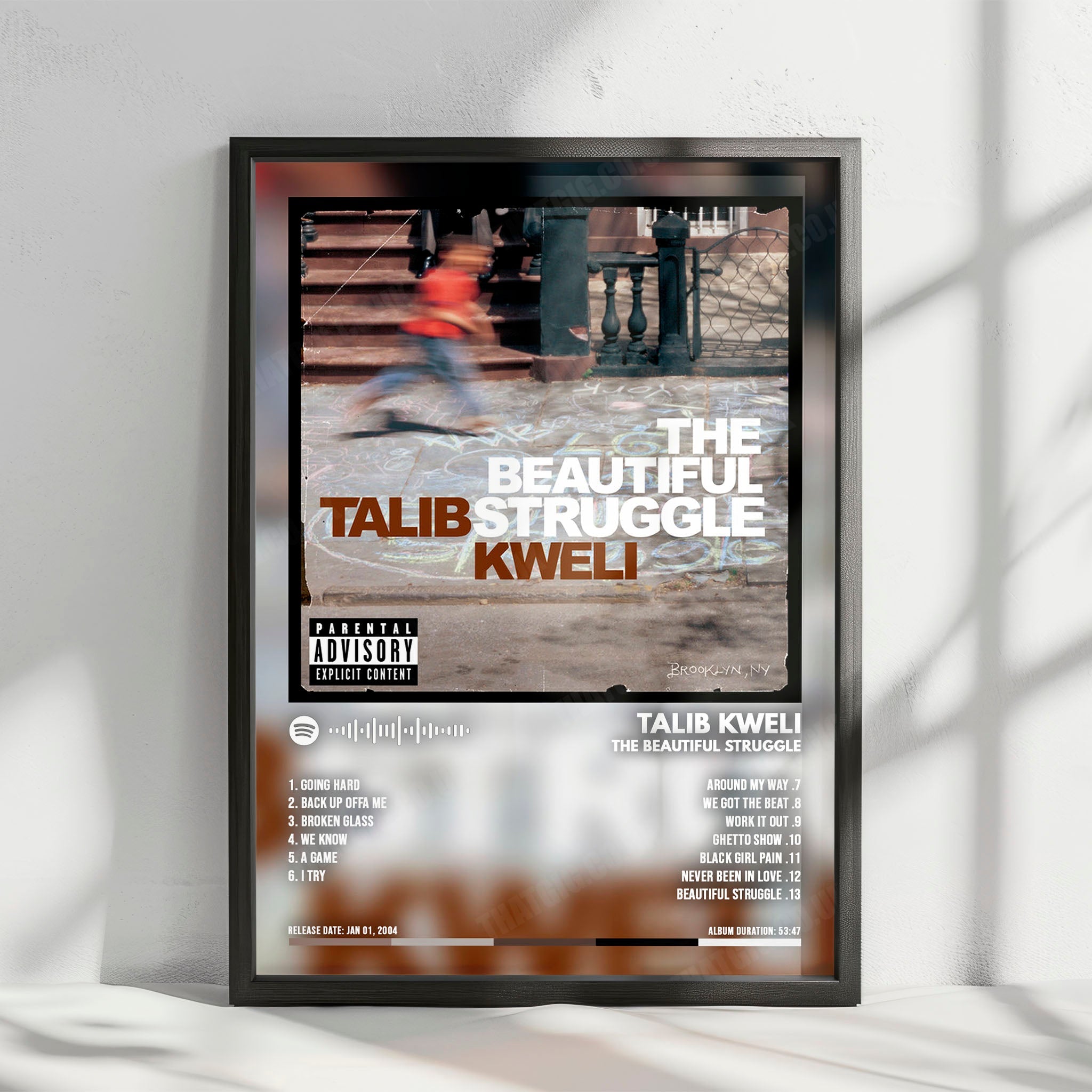 Talib Kweli "The Beautiful Struggle" Album Cover Poster - with Complete Tracklist