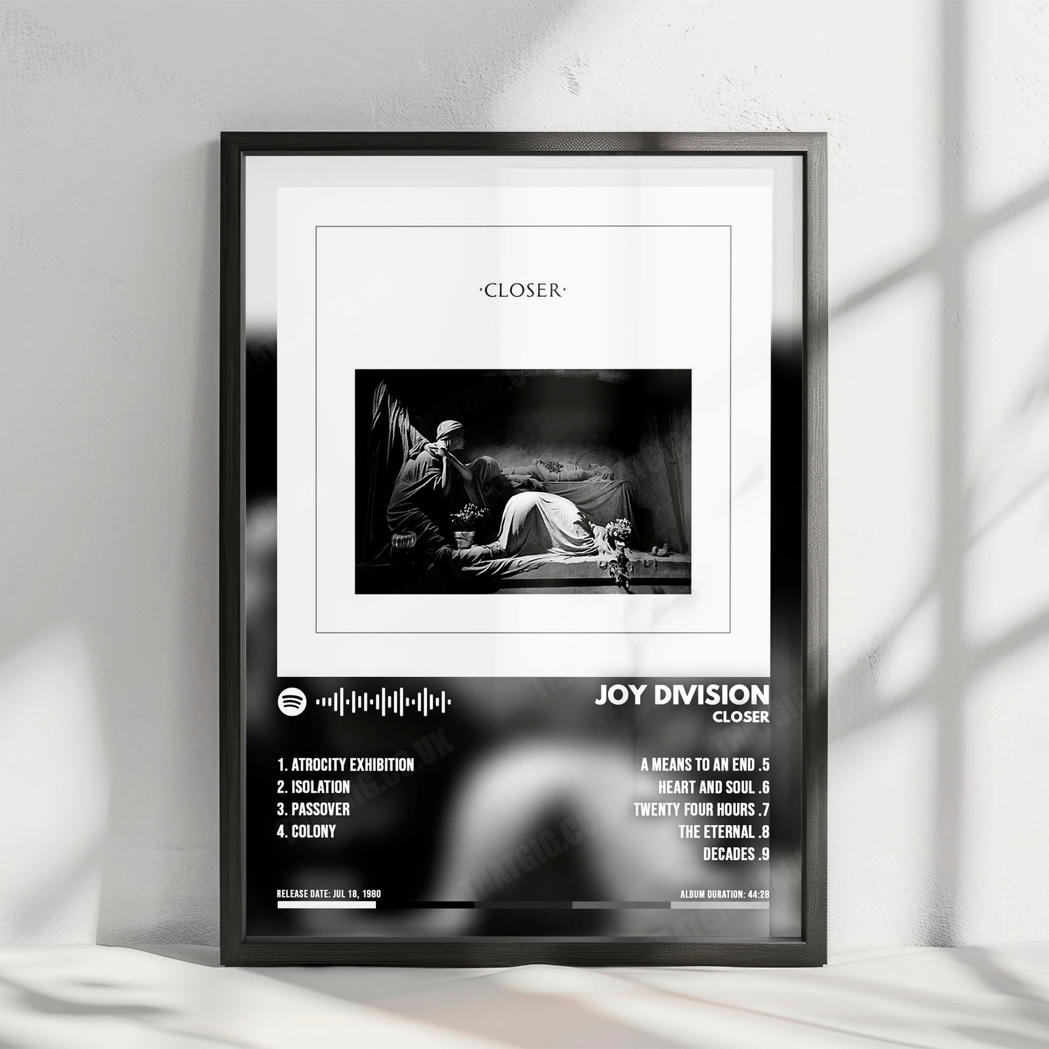 Joy Division "Closer" Album Cover Poster - with Complete Tracklist