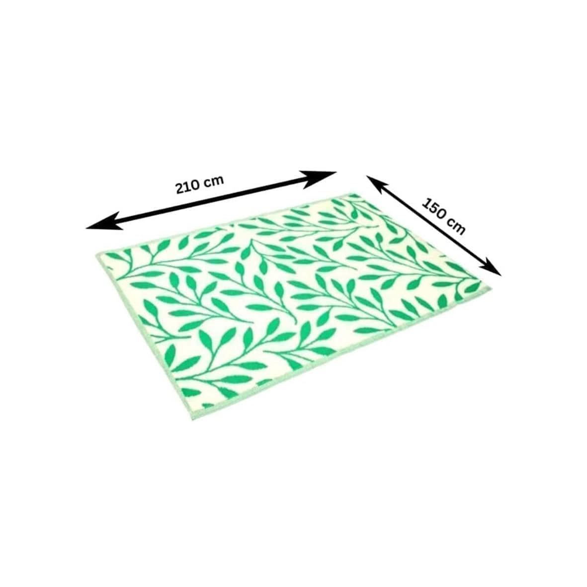 Large Alfresco Mat Indoor Outdoor 150 x 210cm Leaves Green